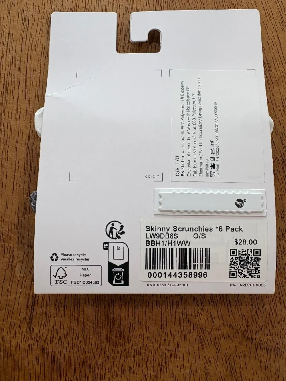 Lululemon six packs skinny scrunchies